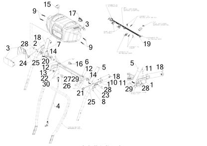 Panel Diagram and Parts List for 3X34-INCHPRO (31AH8ESV710)(2017) Cub Cadet Snow Blower